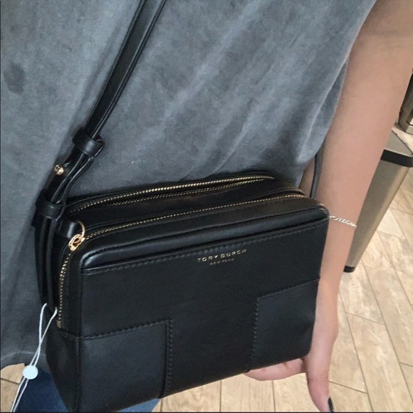 New Tory Burch 🖤 black T. double zipper - Picture 6 of 16